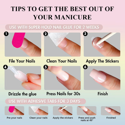 Kurze Press On Nails Koralle – Glänzende Mandel Nägel zum Aufkleben