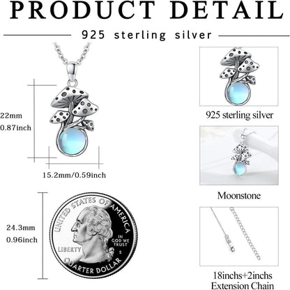925 Sterling Silber Tier Halskette mit Mondstein Anhänger