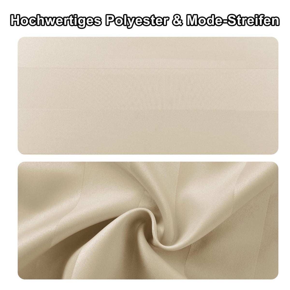 Gestreifte Tischdecke wasserabweisend 130x220 cm Beige