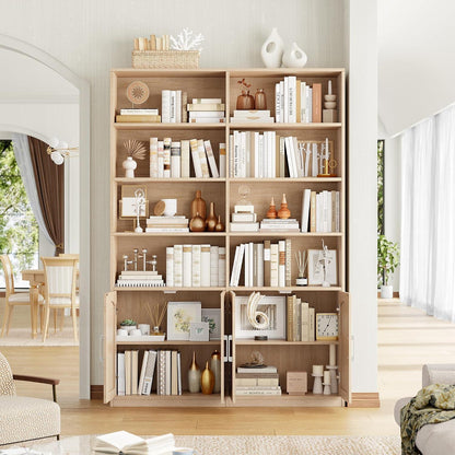 Bücherregal mit Türen & Fächern | Eiche | 185,5 cm hoch