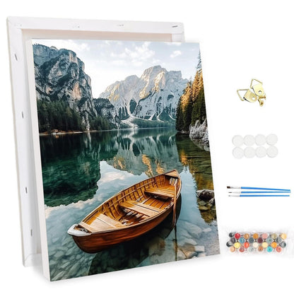 Malen nach Zahlen Boot Landschaft mit Rahmen 30x40cm