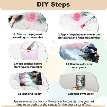 Malen nach Zahlen Landschaft – DIY Ölgemälde Set für Erwachsene