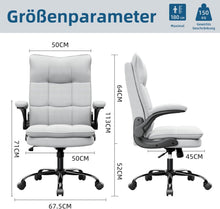 Bürostuhl Ergonomisch Hochklappbare Armlehne 150 kg Grau
