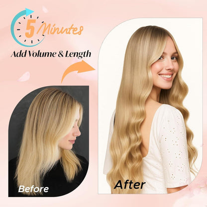 Echthaar Clip-Ins Dunkelbraun 40cm - Remy Haarverlängerung
