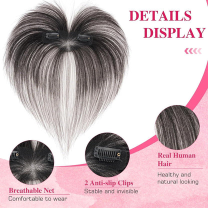 Echthaar Pony Clip-In | Natürlicher Schwarz Pony Franse