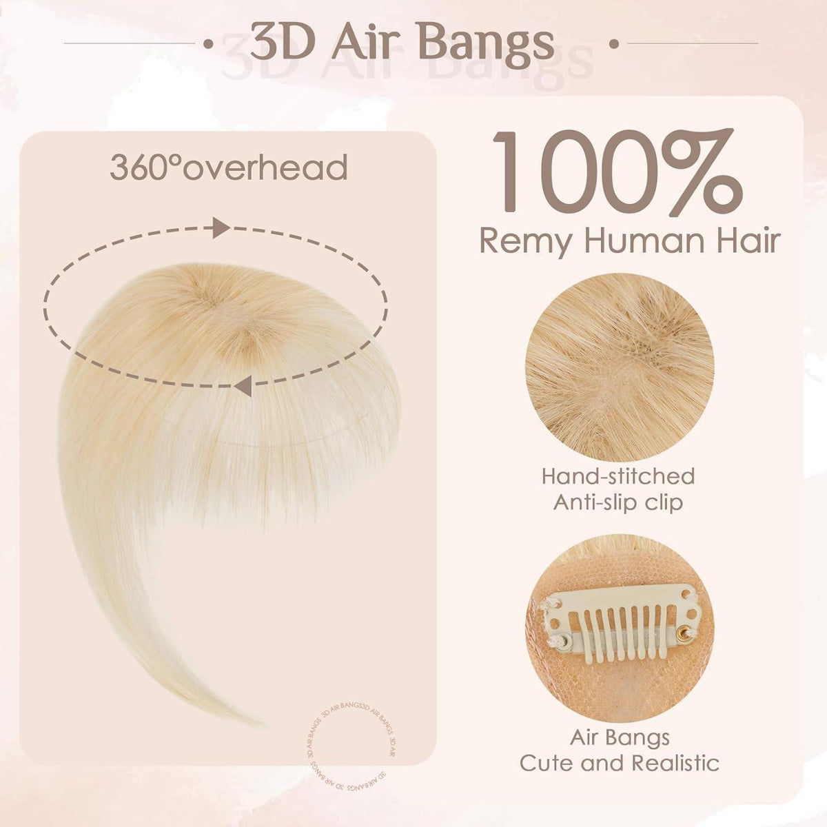 Clip-in Pony Echthaar 360° Abdeckung #613 Hellblond