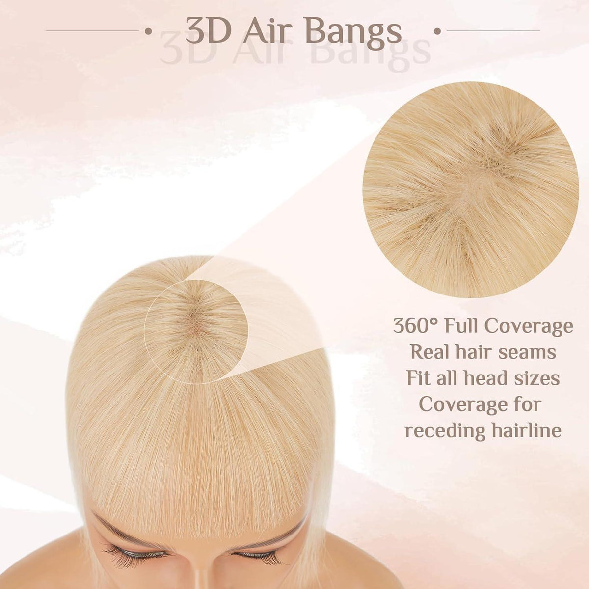 Clip-in Pony Echthaar 360° Abdeckung #613 Hellblond