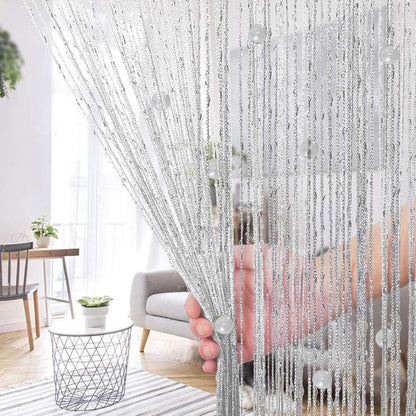 Fadenvorhang Insektenschutz Weiß Perlenstreif 100x200cm