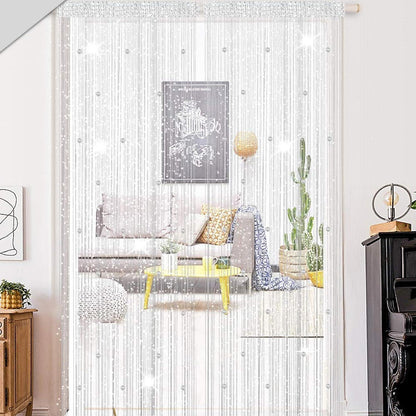 Fadenvorhang Insektenschutz Weiß Perlenstreif 100x200cm