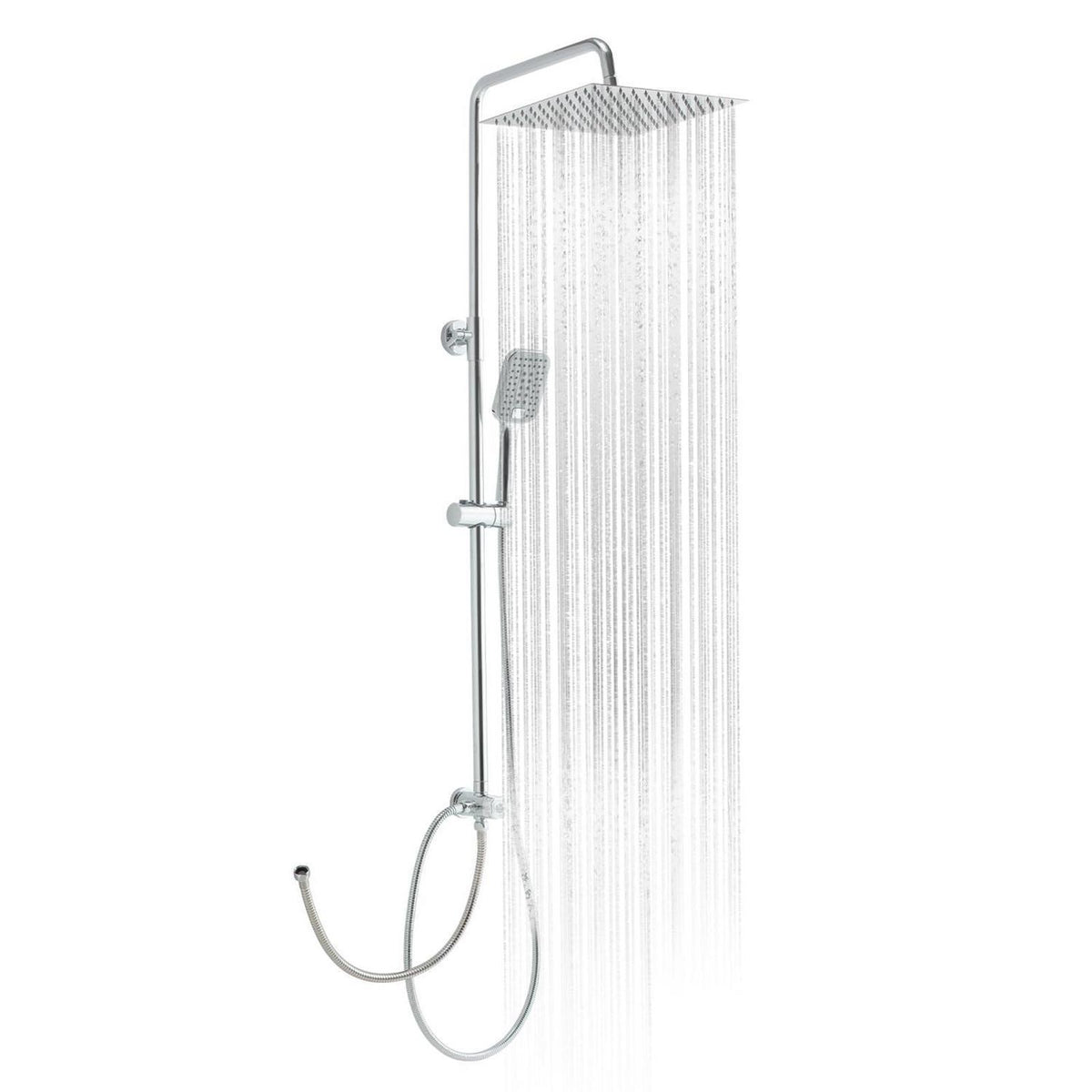 Eckige Regendusche 30x30cm Edelstahl Duschsystem höhenverstellbar