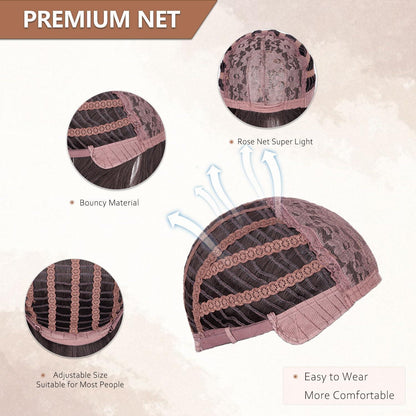 Braune Bob Perücke mit Pony, Schulterlang & Natürlich