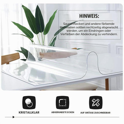 Tischfolie Transparent 2mm – 80x120 cm, Abwaschbar & Kratzfest