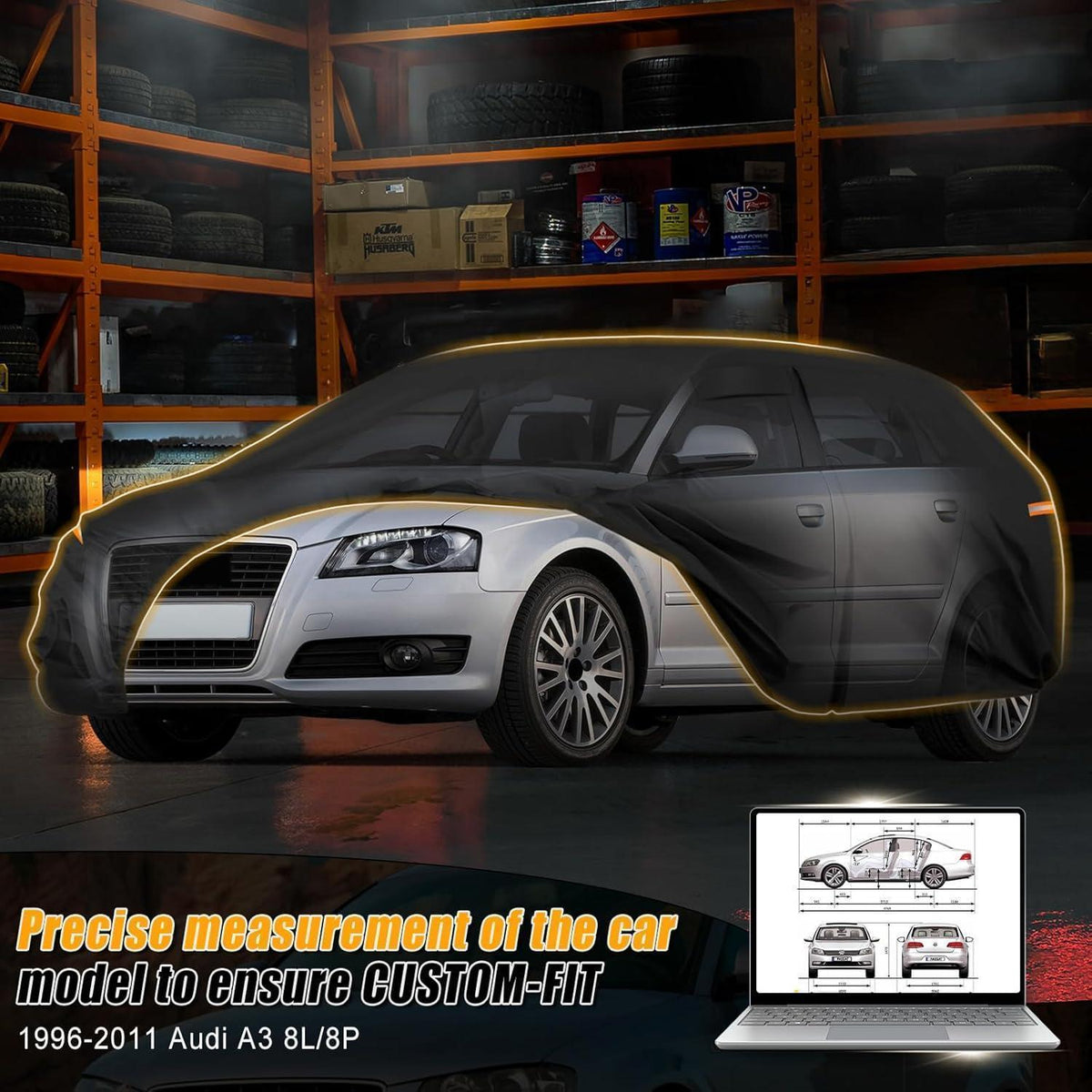 Wasserdichte Autoabdeckung Audi A3 8L/8P (1996-2011)