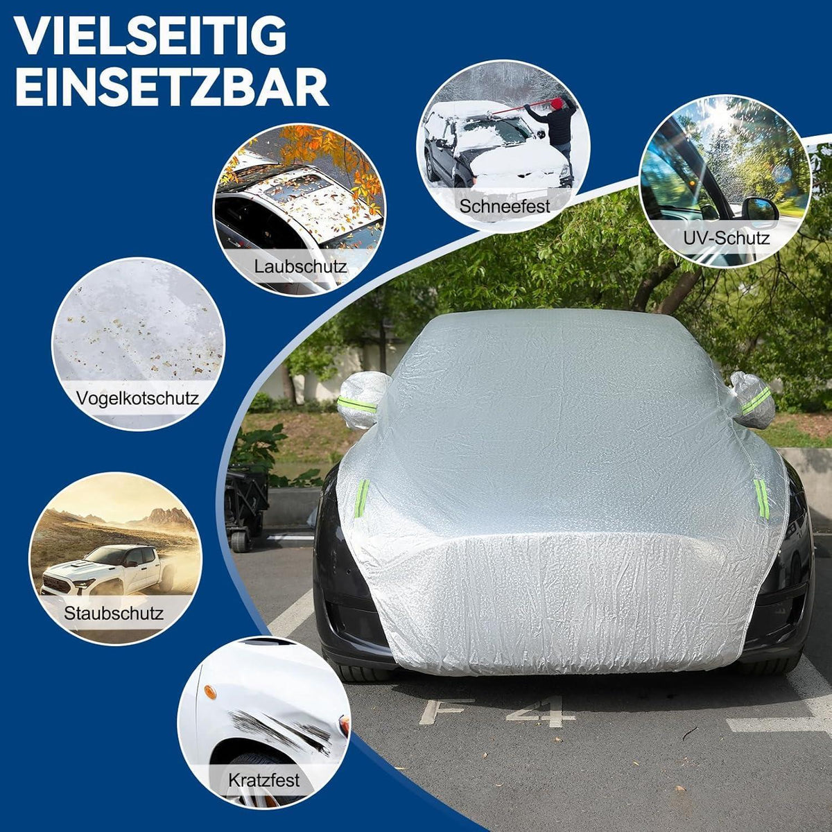 Halbgarage Auto Abdeckplane UV Schnee Regen Schutz Limousine SUV