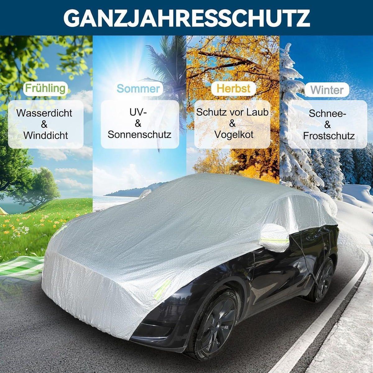 Halbgarage Auto Abdeckplane UV Schnee Regen Schutz Limousine SUV
