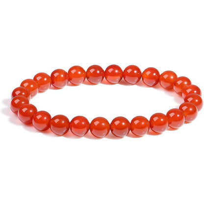 Roter Achat Armband Naturstein Schmuckstein Perlenarmband Damen Herren