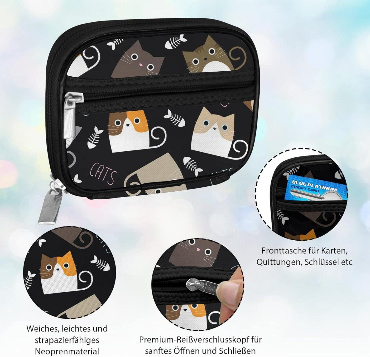 Tablettenbox 7 Tage Pillendose mit Stofftasche Schwarz