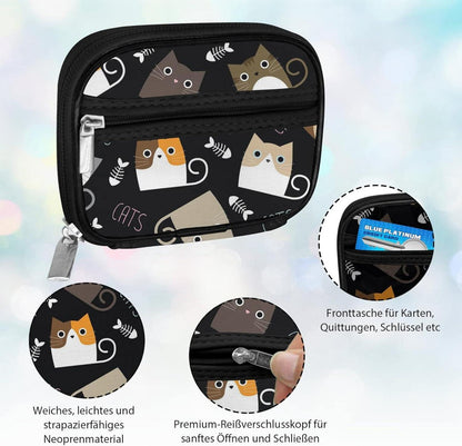 Tablettenbox 7 Tage Pillendose mit Stofftasche Schwarz