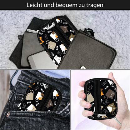 Tablettenbox 7 Tage Schwarz Medikamentenbox mit Reißverschluss