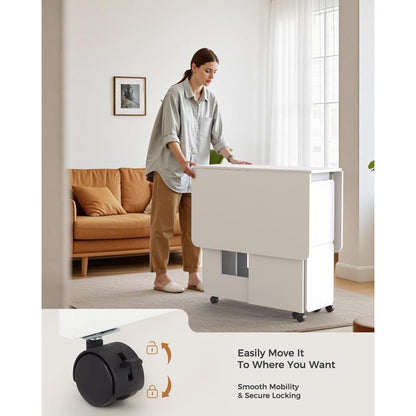 Klappbarer Esstisch Set mit 4 Stühlen – Weiß, 120x80cm