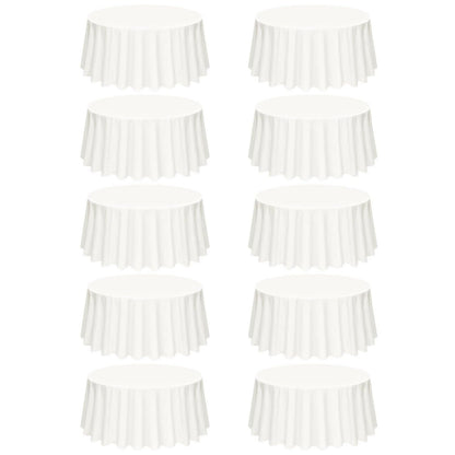 10er-Pack Elfenbein Tischdecken rund 90 Zoll Polyester