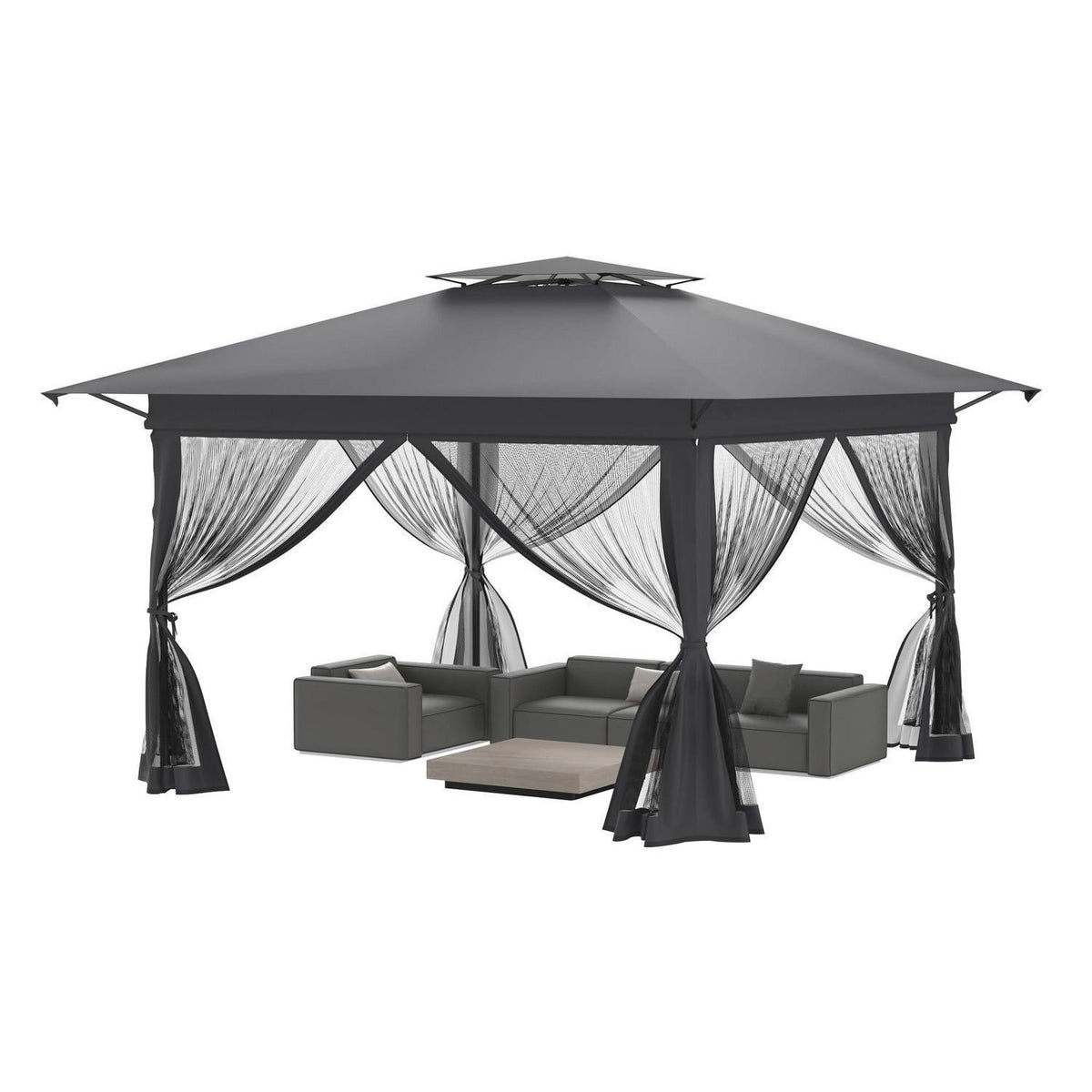 4x4 Pop-up Pavillon mit Moskitonetz & Doppeldach
