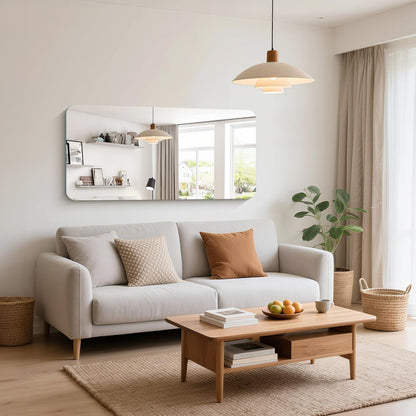Rahmenloser Wandspiegel 120x60 cm – Rechteckig mit abgerundeten Ecken