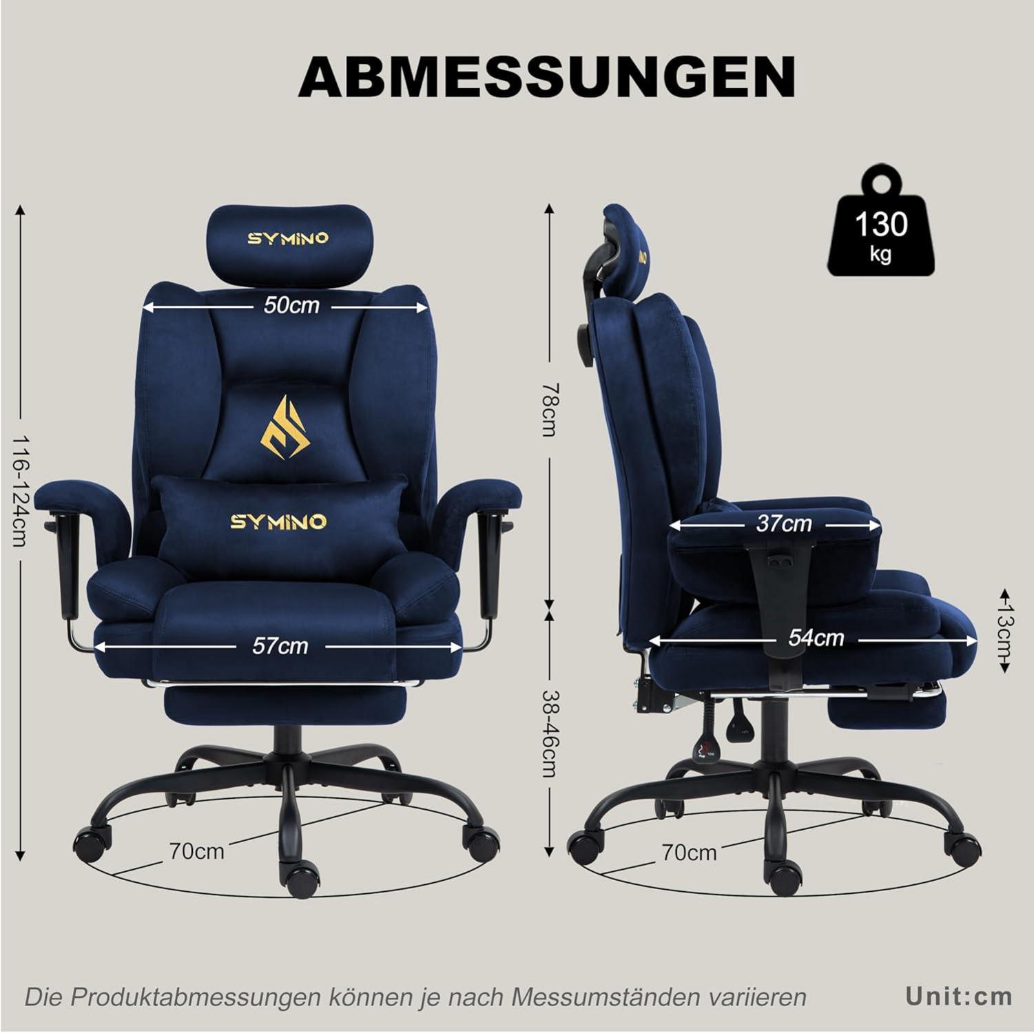 Ergonomischer Gaming Stuhl mit Fußstütze und Höhenverstellung