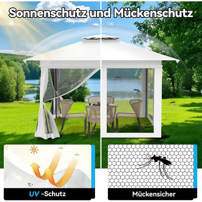 Faltbarer Gartenpavillon 4x4m mit EIN-Klick-Aufbau