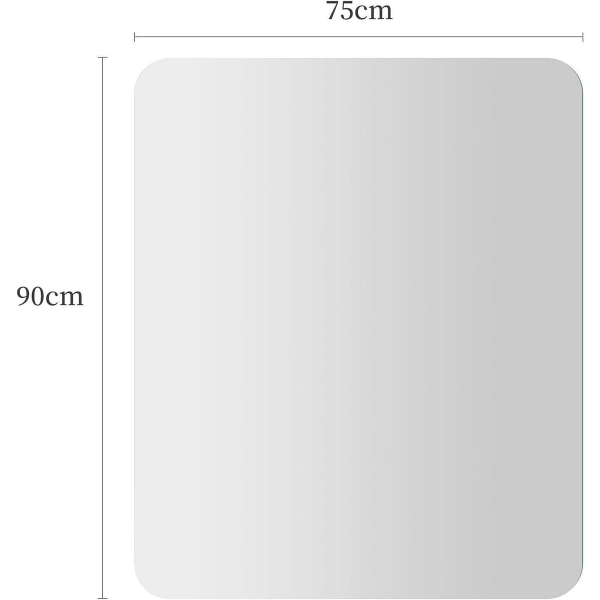 Rahmenloser Wandspiegel 90x75 cm – Rechteckig, Abgerundete Ecken