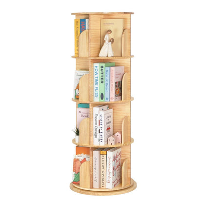 Drehbares Bücherregal aus Massivholz – 4 Etagen, 360° drehbar