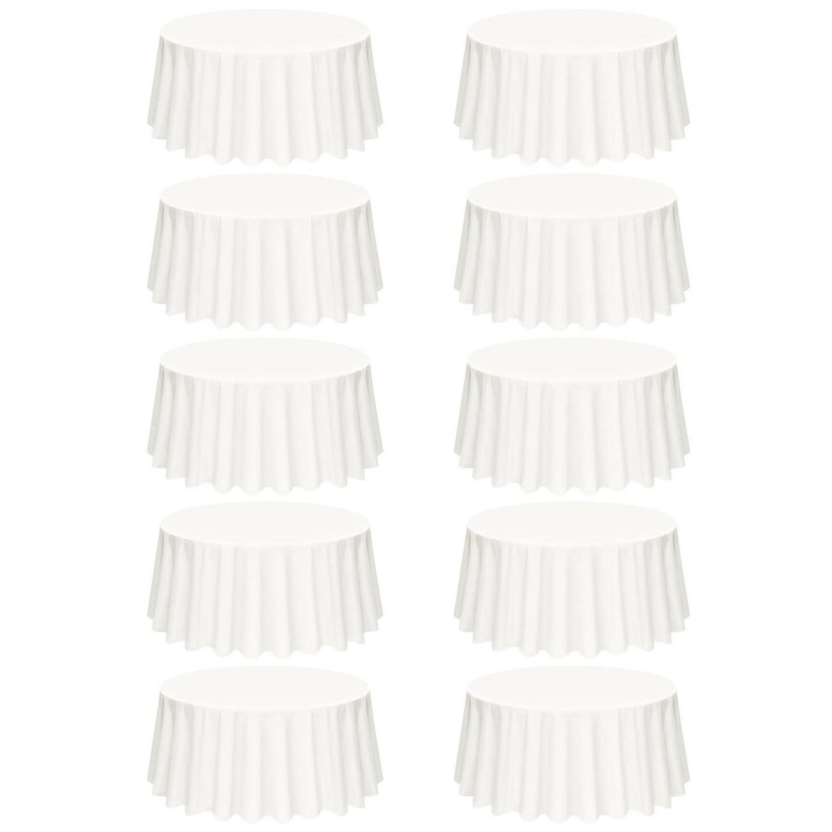 10er-Pack Elfenbein Tischdecken 305cm – Rund & Fleckenfrei
