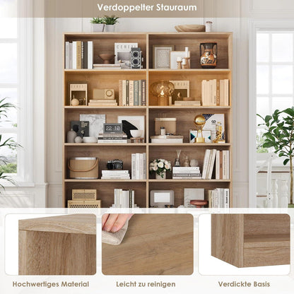 Bücherregal 12 Fächer Eiche – Standregal für Wohnzimmer & Büro