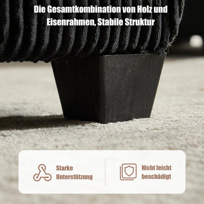 Flexibles 6-Sitzer Sofa Schwarz, Cordstoff, U-/L-Form & Schlafsofa