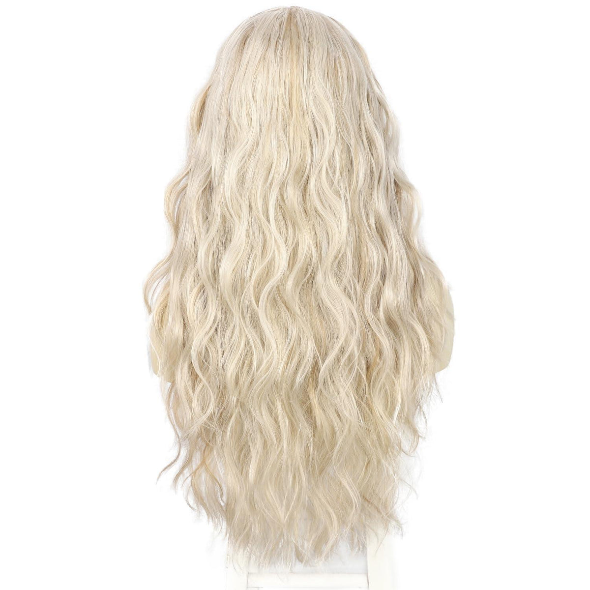 Platinblond Body Wave Stirnband Perücke – Lange, gewellte Synthetikperücke