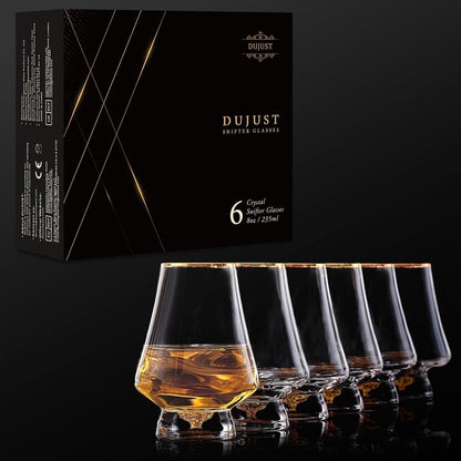 Kristall Whisky Gläser 6er Set mit 24K Goldflocken