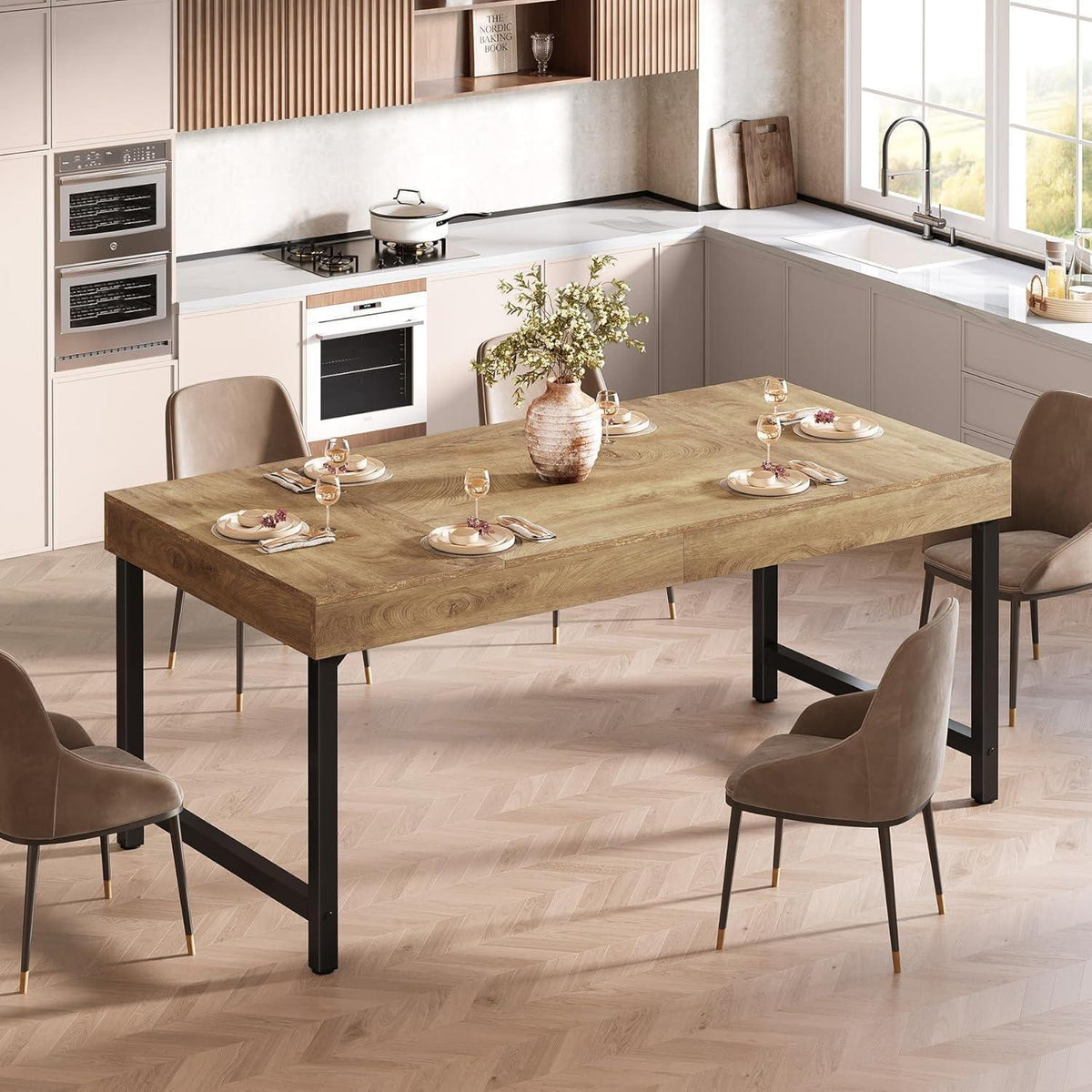 Esstisch Farmhaus 140cm – Industrieller Küchentisch für 4-6 Personen