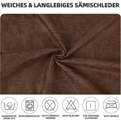 Stretch Stuhlhussen Sämischleder 4er Set Braun