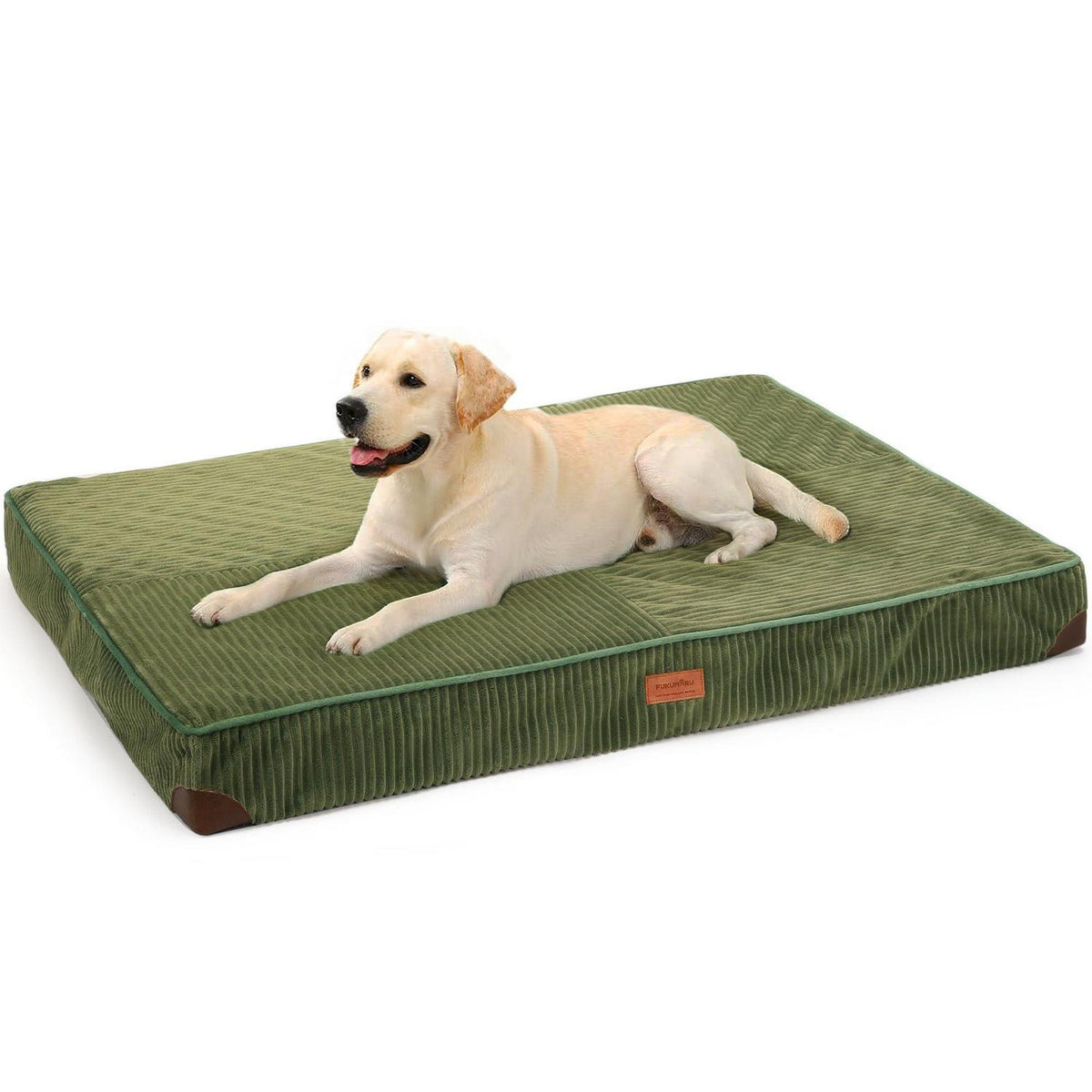 Orthopädisches Hundebett Groß – Grün, 107x76x10 cm