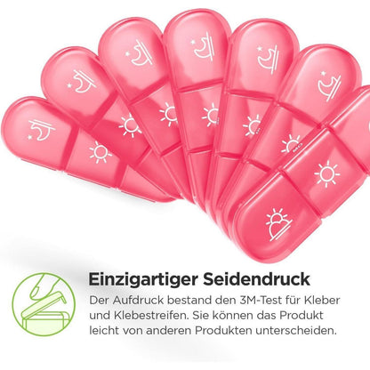 Wöchentliche Pillendose 7 Tage mit 3 Fächern, extra groß, Rosa