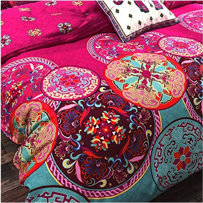 Boho Bettwäsche-Set 220x240 cm Lila mit Mandala