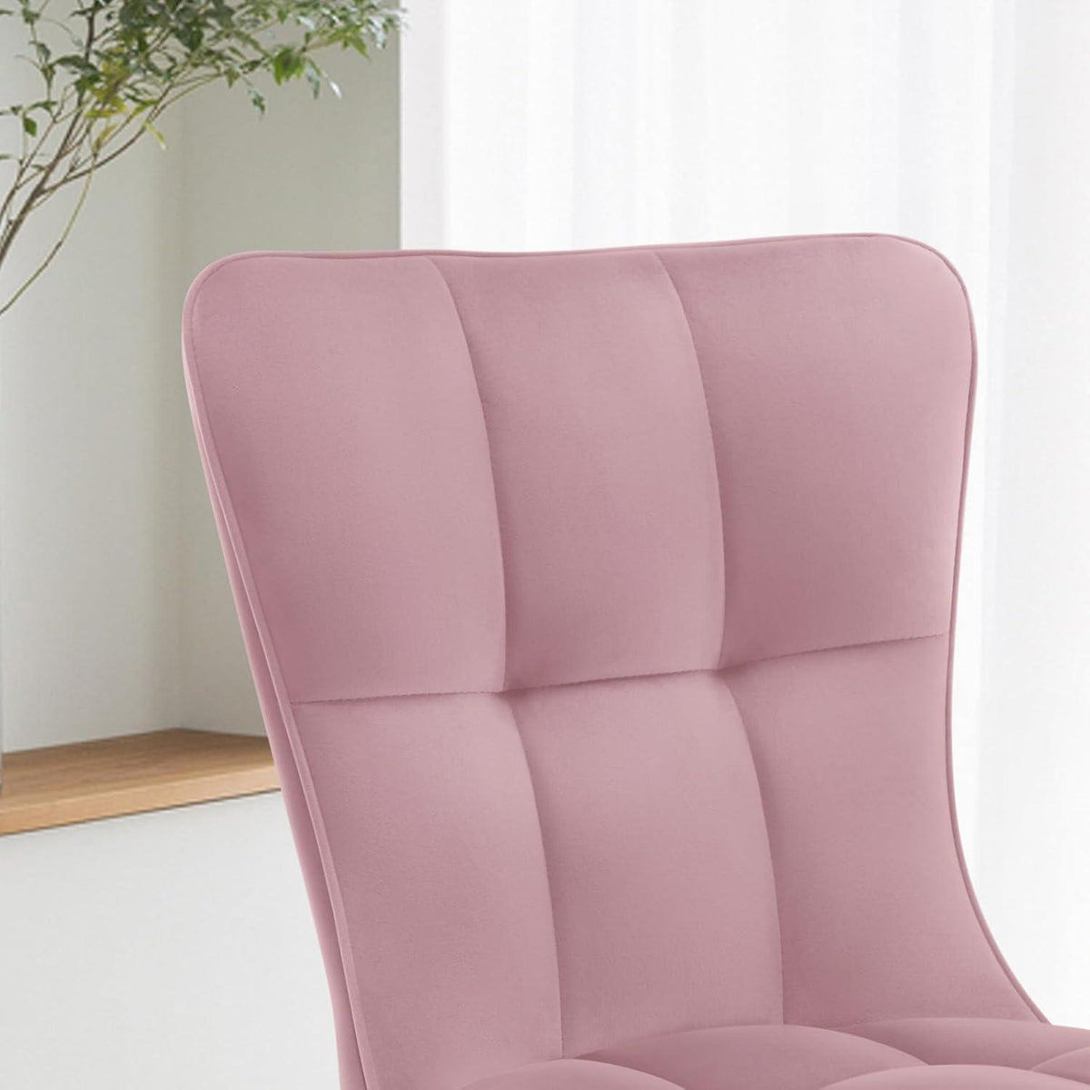 Samt Esszimmerstühle 2er Set – Rosa, Bequem & Robust