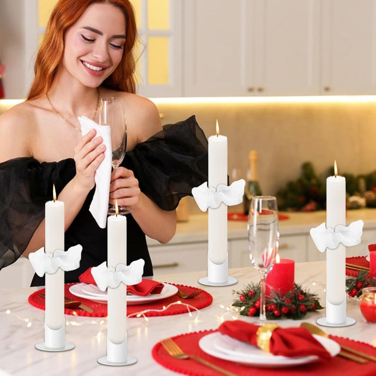 Kerzenständer Metall mit Tropfschutz für Kommunionkerzen