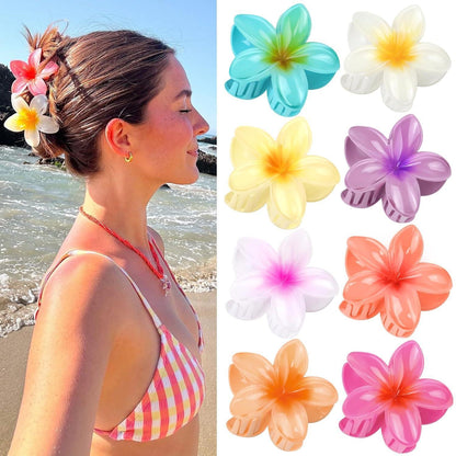 Blumen Haarklammern 8er Set - Bunte Kunststoff Spangen für Damen & Mädchen