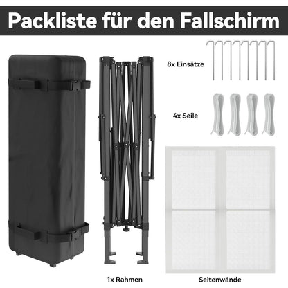 4x4m Faltpavillon mit UV-Schutz & Moskitonetz
