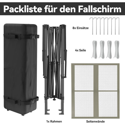 4x4m Faltpavillon mit UV-Schutz & Moskitonetz
