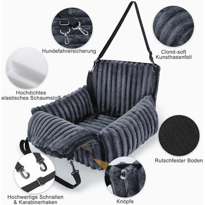 Hunde Autositz Memory Foam – Komfortabel & Sicher für kleine Hunde