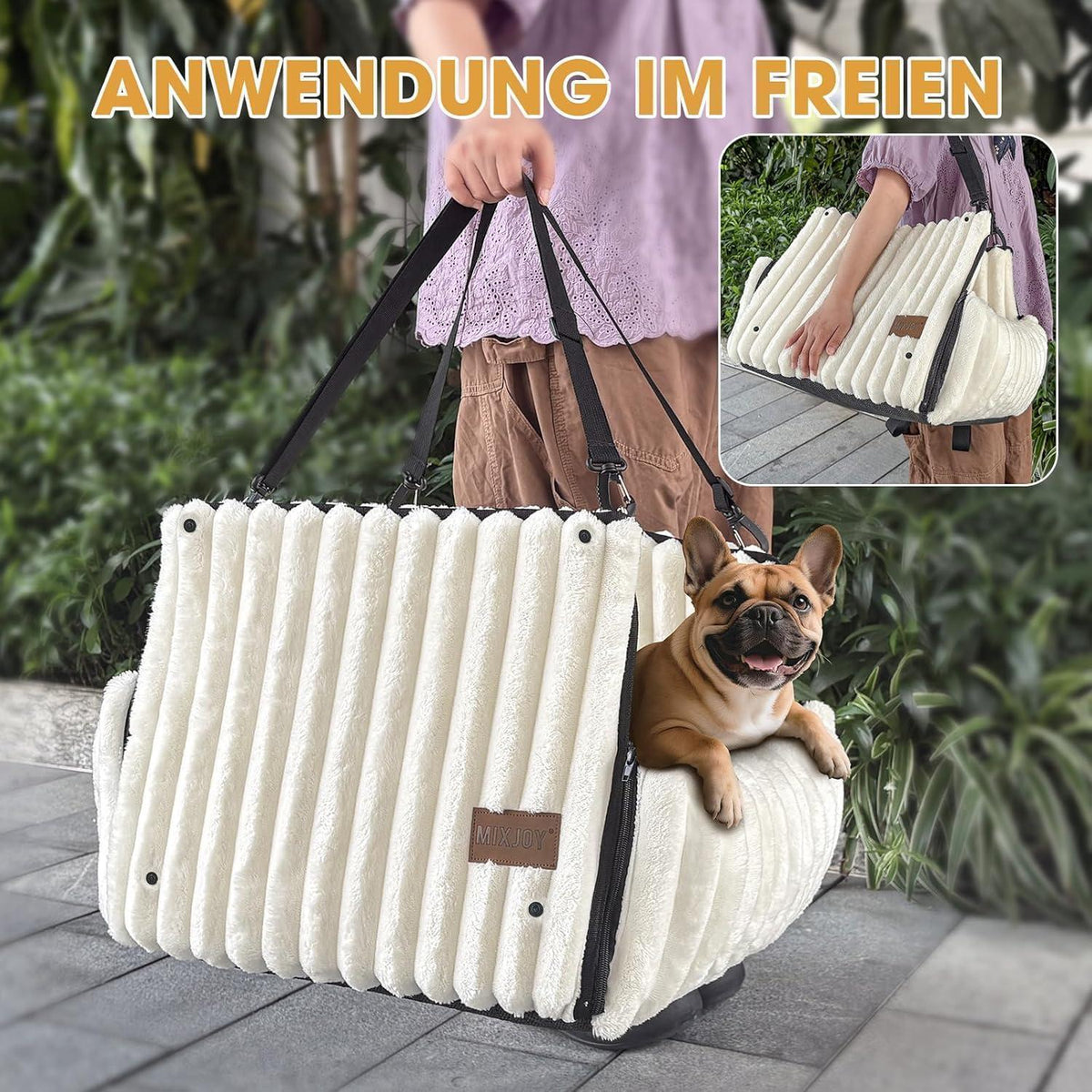 Hunde Autositz Memory Foam – Waschbar & Verstellbar
