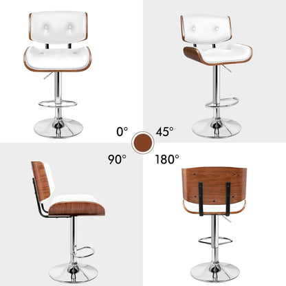 Verstellbarer Barhocker mit 360° Drehung – Weiß