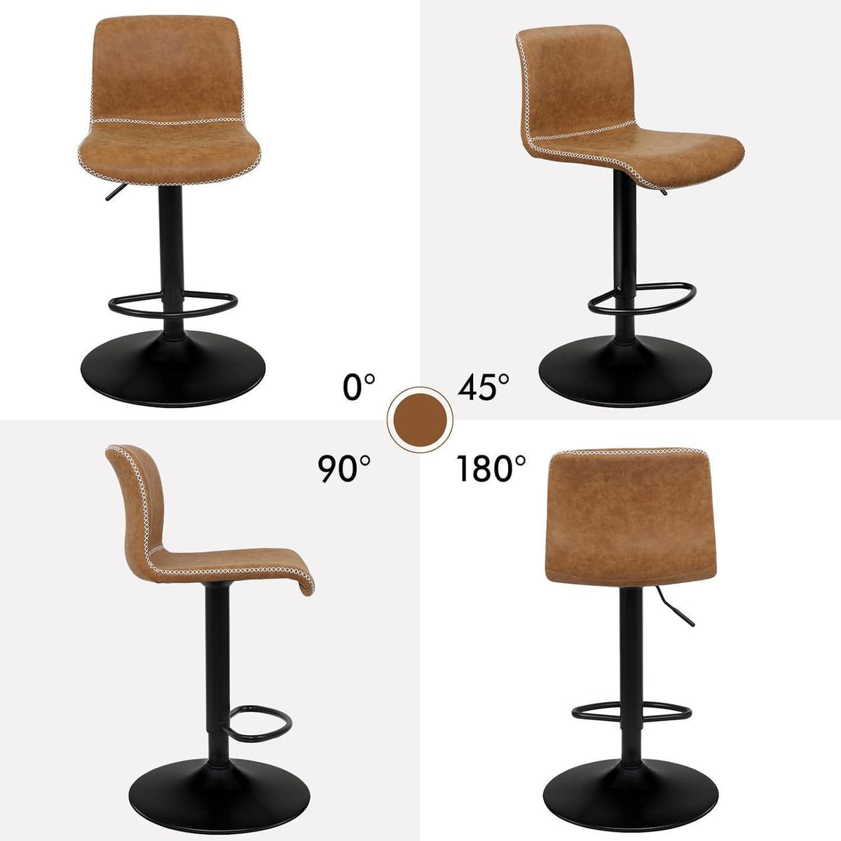 Vintage Barhocker Set Braun – Höhenverstellbar & Drehbar